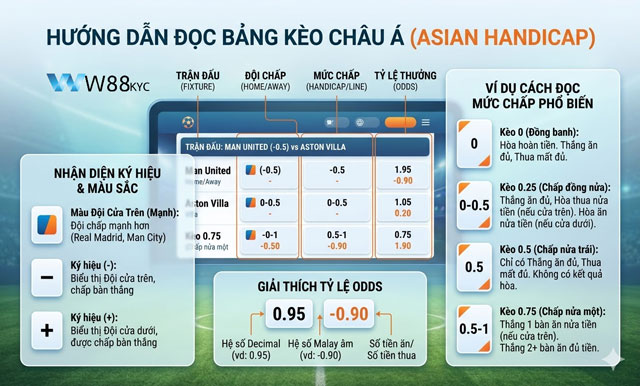 Kèo Châu Á – Hướng Dẫn Đọc Kèo, Tính Tiền Và Nhận Diện Kèo Chất Lượng 1 Hướng dẫn cách đọc bảng tỷ lệ kèo Châu Á tại W88 Transportesfranco